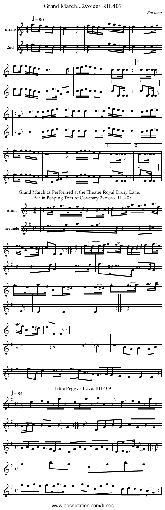 Grand March...2voices RH.407 - staff notation