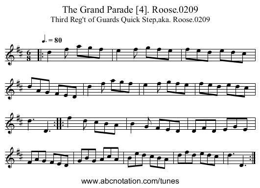 Grand Parade [4]. Roose.0209, The - staff notation