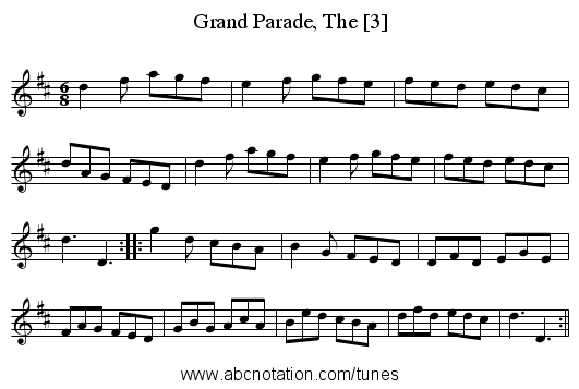 Grand Parade, The [3] - staff notation