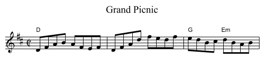 Grand Picnic - staff notation