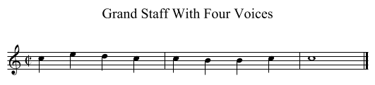 Grand Staff With Four Voices - staff notation