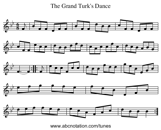 Grand Turk's Dance, The - staff notation