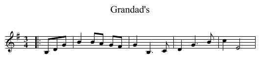 Grandad's - staff notation