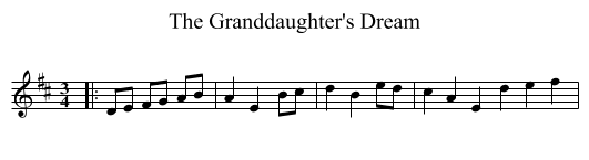 Granddaughter's Dream, The  - staff notation