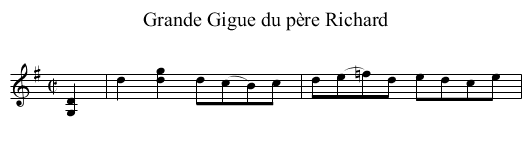 Grande Gigue du père Richard - staff notation