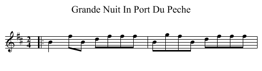 Grande Nuit In Port Du Peche - staff notation