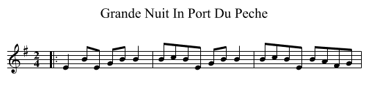 Grande Nuit In Port Du Peche - staff notation