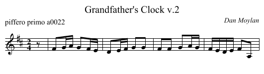 Grandfather's Clock v.2 - staff notation
