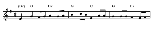 Grandfather's Clock - staff notation