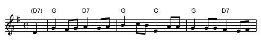 Grandfather's Clock - staff notation