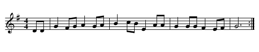 Grandfather's Clock - staff notation