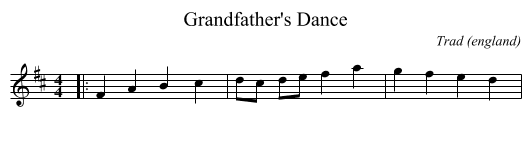 Grandfather's Dance - staff notation