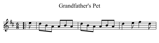 Grandfather's Pet - staff notation