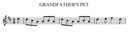 GRANDFATHER'S PET - staff notation