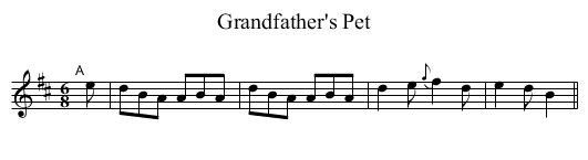 Grandfather's Pet - staff notation