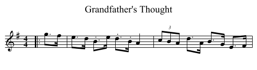 Grandfather's Thought - staff notation