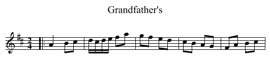 Grandfather's - staff notation