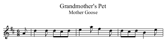 Grandmother's Pet - staff notation