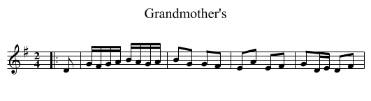Grandmother's - staff notation