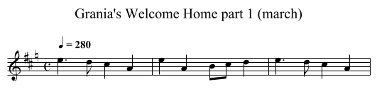 Grania's Welcome Home part 1 (march) - staff notation