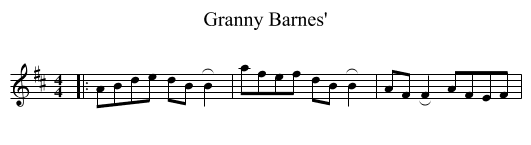 Granny Barnes' - staff notation