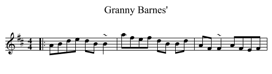 Granny Barnes' - staff notation