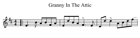 Granny In The Attic - staff notation