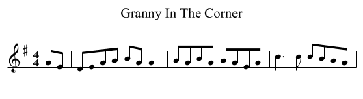 Granny In The Corner - staff notation