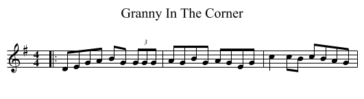 Granny In The Corner - staff notation