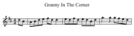 Granny In The Corner - staff notation