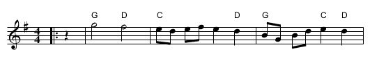 Granny in the Wood - staff notation