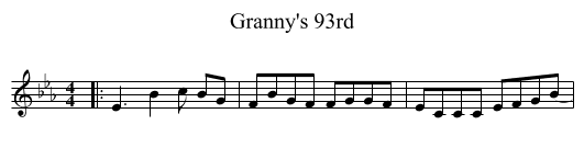 Granny's 93rd - staff notation