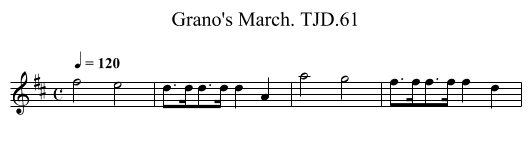 Grano's March. TJD.61 - staff notation