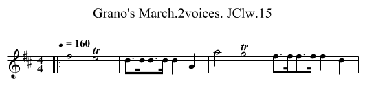 Grano's March.2voices. JClw.15 - staff notation