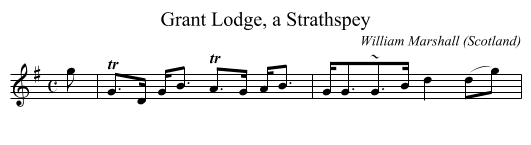 Grant Lodge, a Strathspey - staff notation