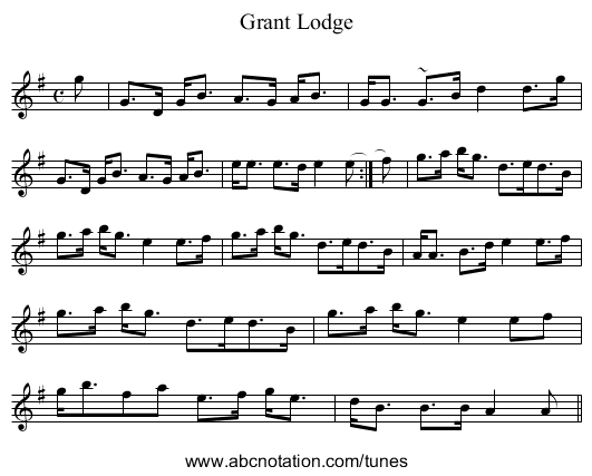 Grant Lodge - staff notation