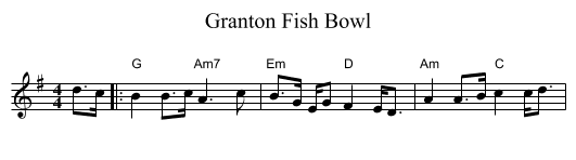 Granton Fish Bowl - staff notation