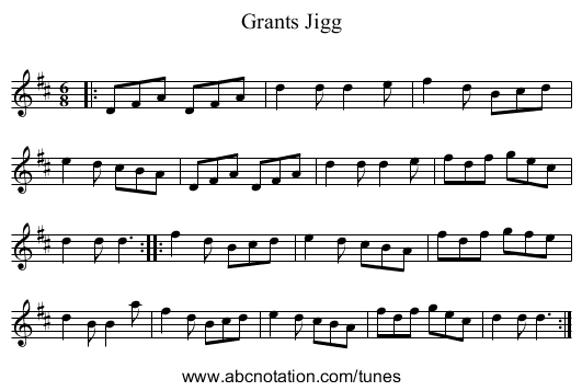 Grants Jigg - staff notation