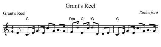 Grant's Reel - staff notation