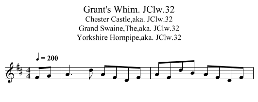 Grant's Whim. JClw.32 - staff notation