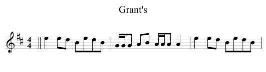 Grant's - staff notation