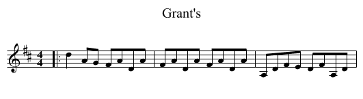 Grant's - staff notation