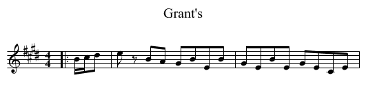 Grant's - staff notation