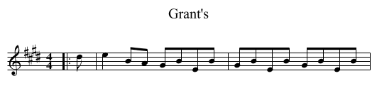 Grant's - staff notation