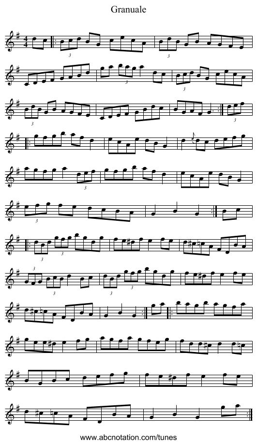 Granuale - staff notation