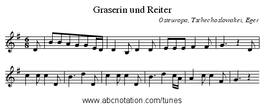 Graserin und Reiter - staff notation