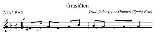 Gr&auml;sl&aring;ten - staff notation