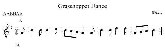 Grasshopper Dance - staff notation