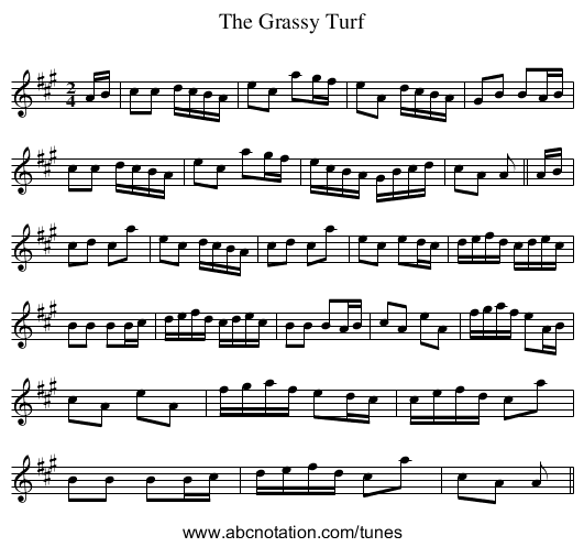 Grassy Turf, The - staff notation
