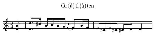 Gr&aring;tl&aring;ten - staff notation